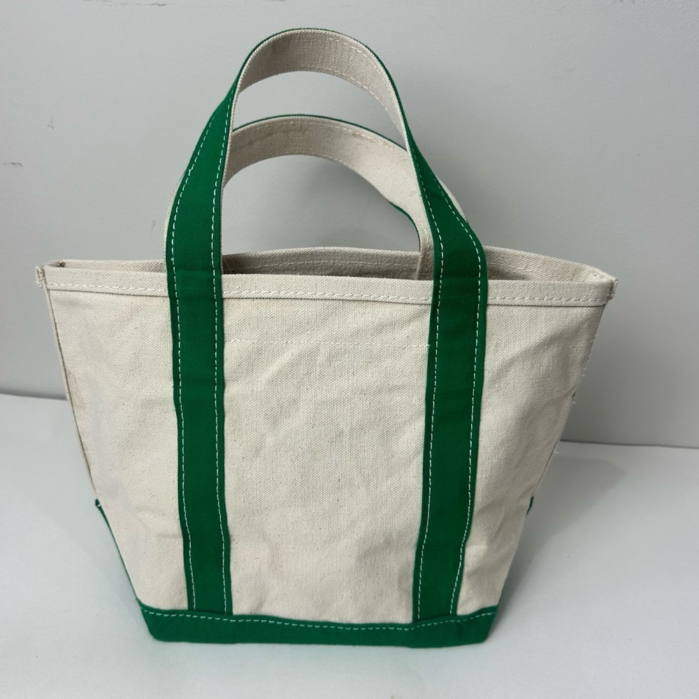 Anthropologie Canvas Tote Apple Beaded Green - Picture 3 of 5